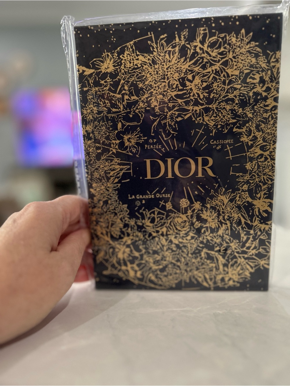 Dior Navy and Gold Floral Foil Notebook